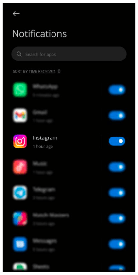 Fig 2- Turn on Instagram app notifications like this photo.