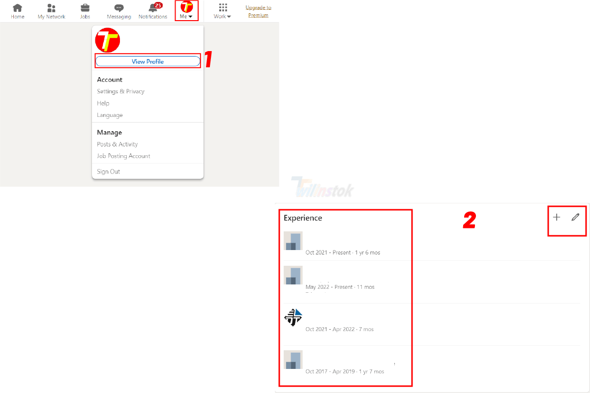 Image 1- Find the experience you want to remove the date from.