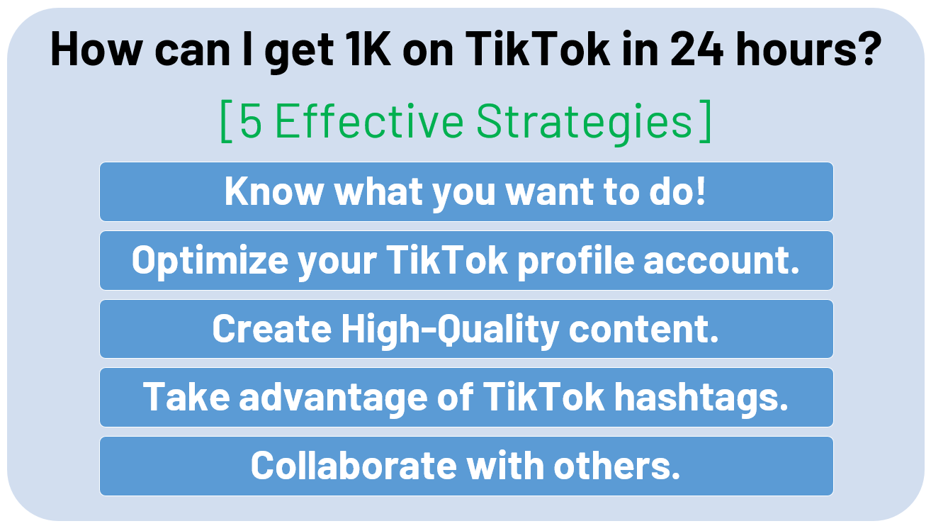 5 Effective Strategies to Get 1k Followers on TikTok in 24 Hours
