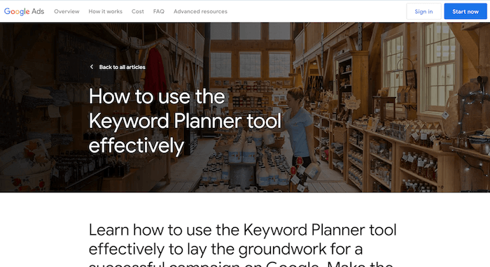 Google's Keyword Planner