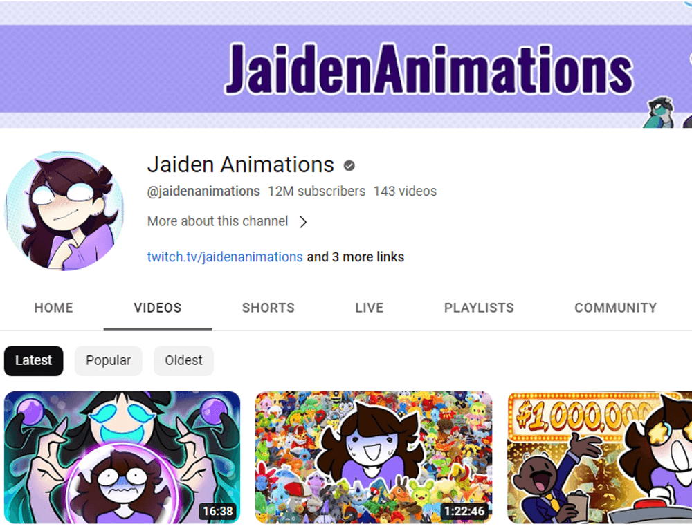 JaidenAnimations Videos - Twitch