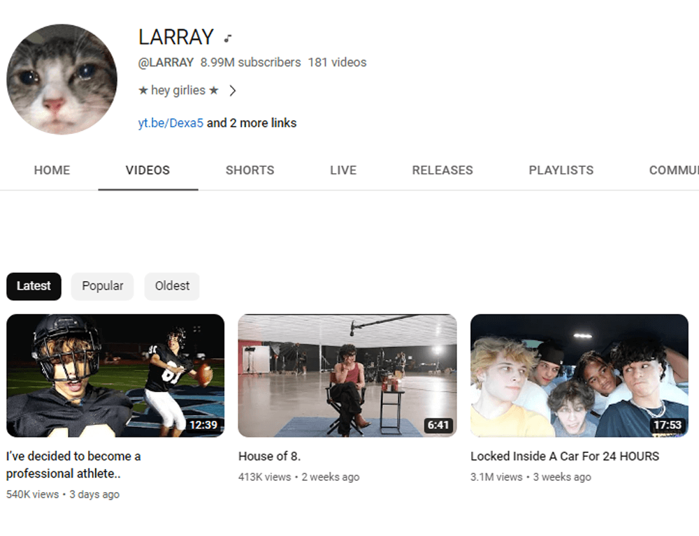 LARRAY YouTube Channel