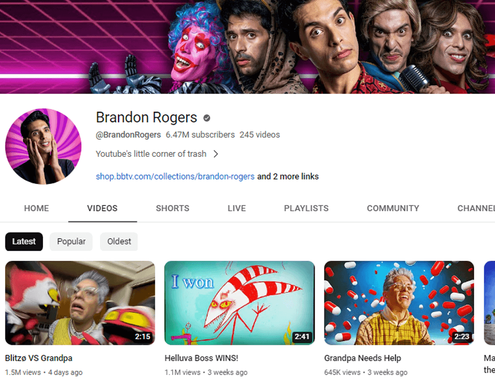 Brandon Rogers YouTube Channel