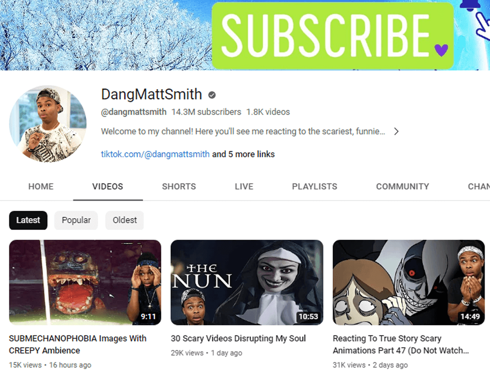 Dang Matt Smith YouTube Channel