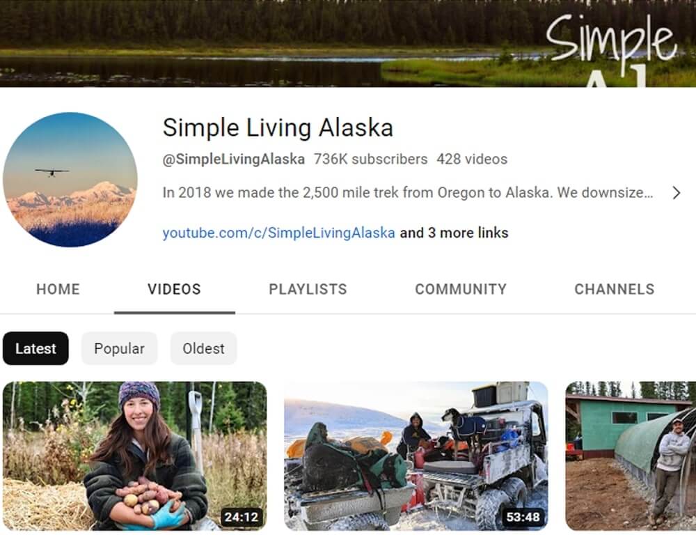 Simple Living Alaska YouTube Channel