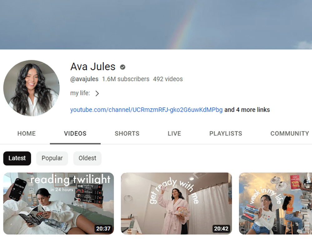 Ava Jules YouTube Channel
