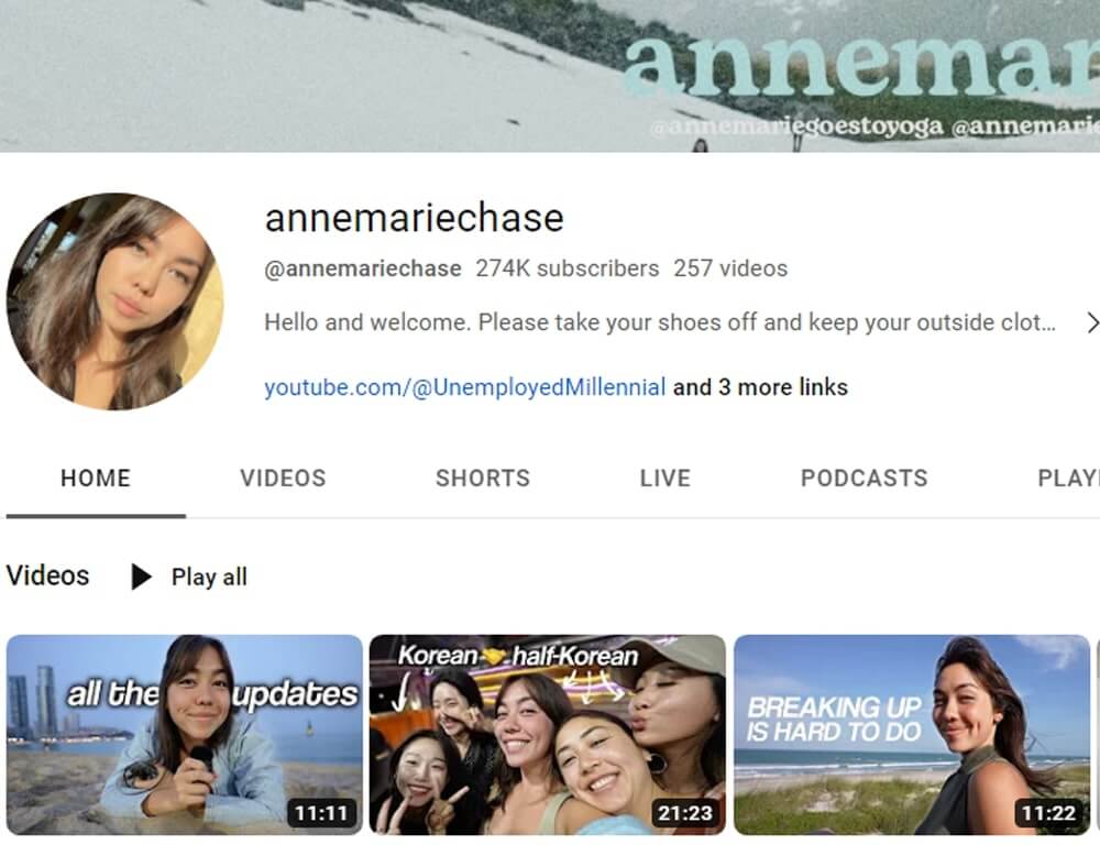 Annemarie Chase YouTube Channel
