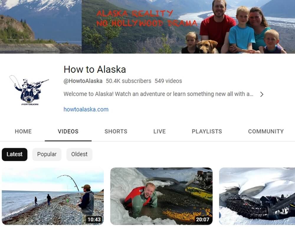 How to Alaska YouTube Channel